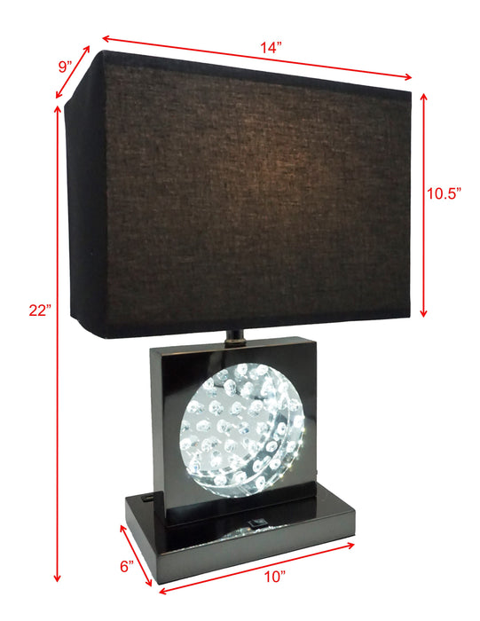 Monica Black Nickel Table Lamp