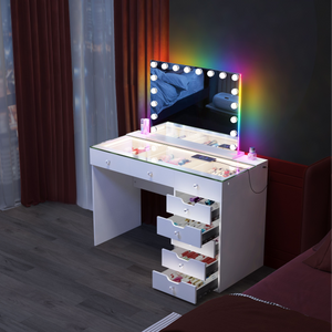 Diana 8 Vanity Desk with RGB Vanity Mirror(Only sell in Houston)