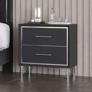 Ava - 2 Drawer Nightstand - Ebony