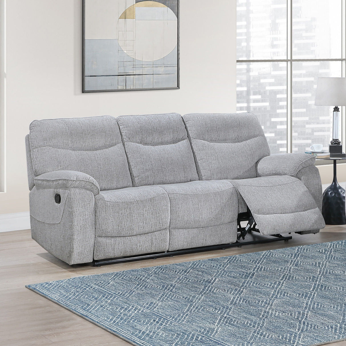 Chablis - Reclining Sofa - Mist Gray