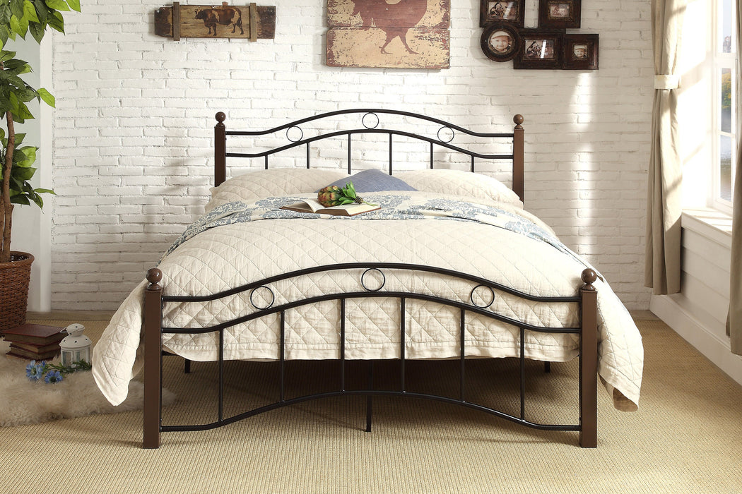 Averny Black/Brown Full Metal Platform Bed