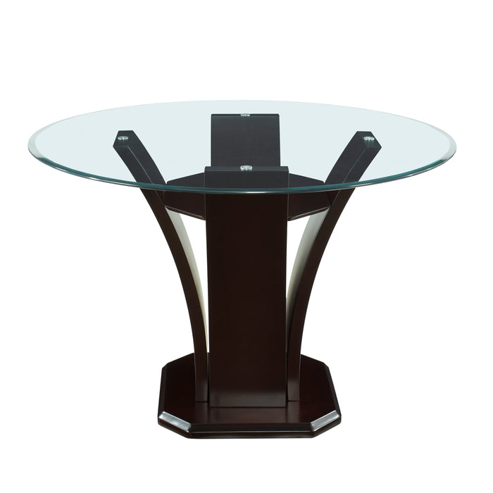 Daisy Dark Brown Glass-Top 54' Round Counter Height Table