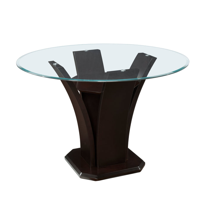 Daisy Dark Brown Glass-Top 54' Round Counter Height Table