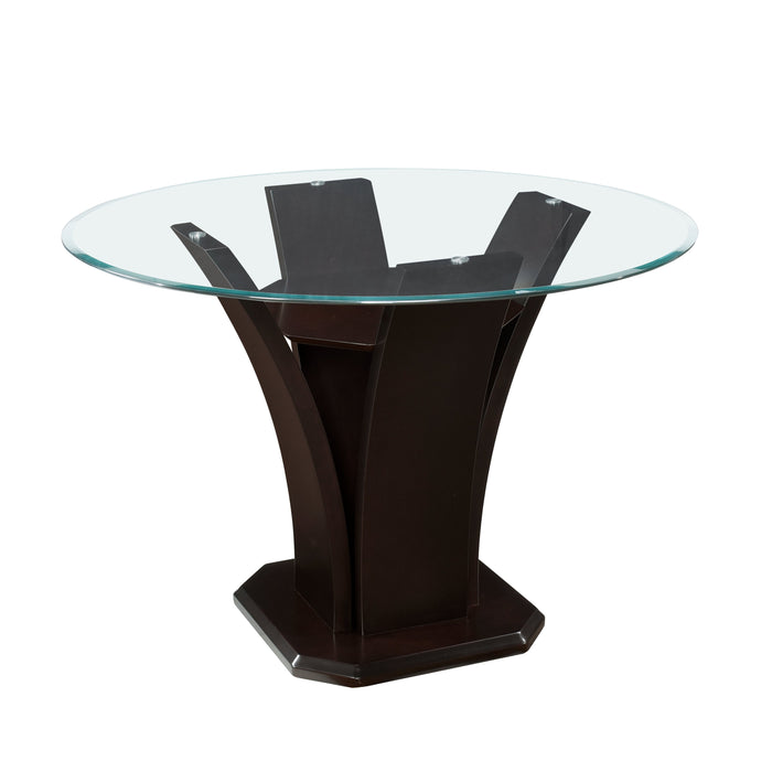 Daisy Dark Brown Glass-Top 48' Round Counter Height Table