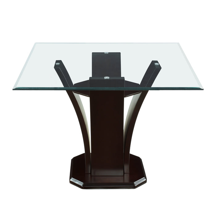 Daisy Dark Brown Glass-Top Square Counter Height Table