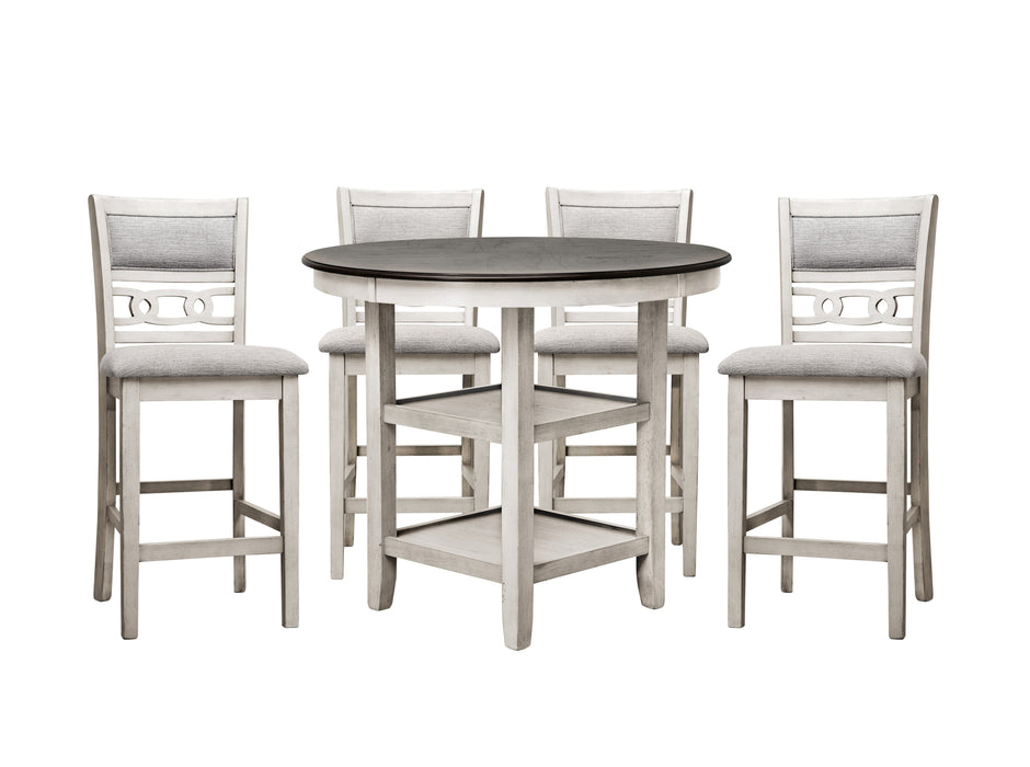 Savor White 5-Piece Counter Height Set