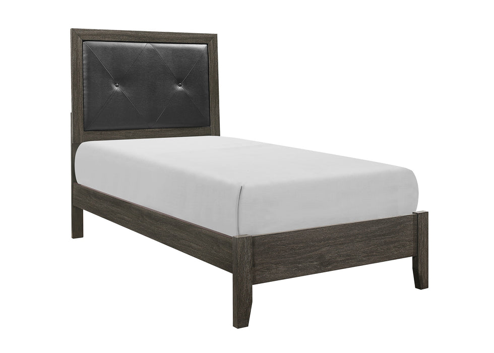 Edina Dark Gray Twin Panel Bed