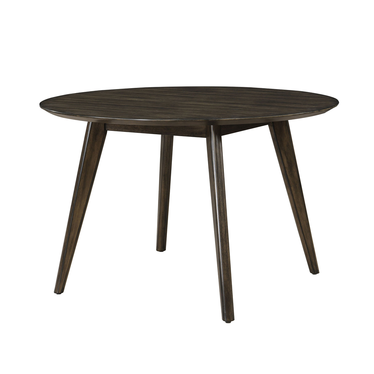 Rex - 48' Round Dining Table & 4 Open Back Chairs - Dark Brown