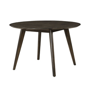 Rex - 48' Round Dining Table & 4 Open Back Chairs - Dark Brown