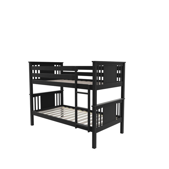 Black Wood Bunk Bed - Twin/Twin