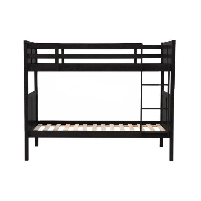 Black Solid Wood Bunk Bed - Twin/Twin