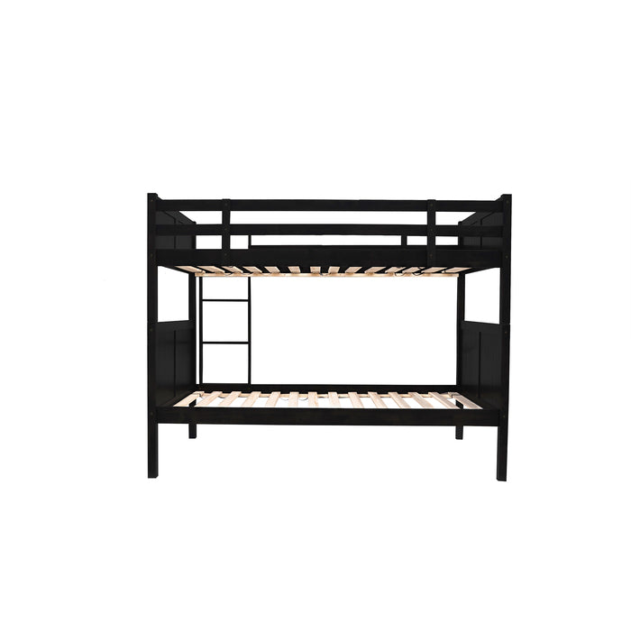 Black Solid Wood Bunk Bed - Twin/Twin