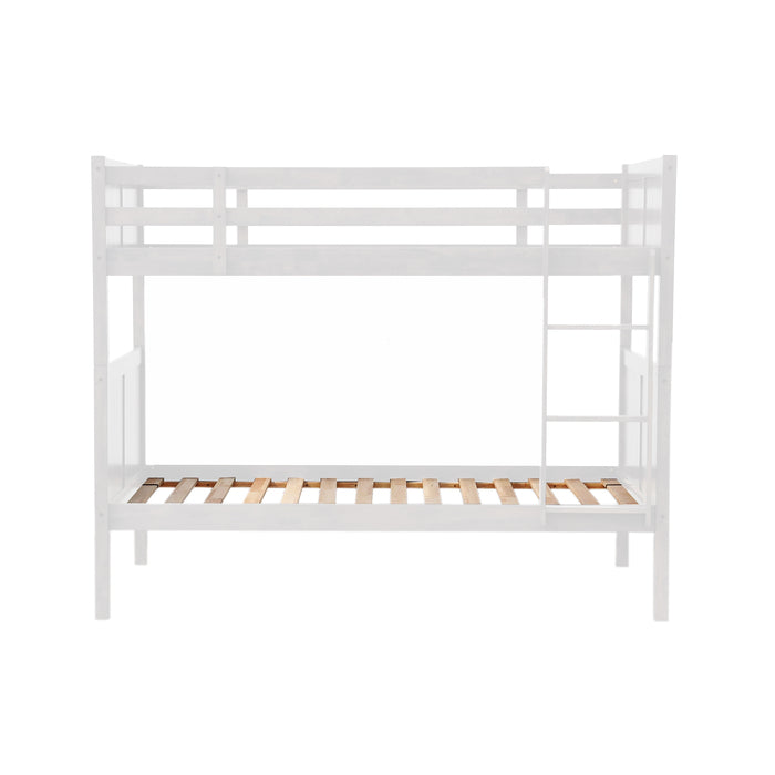 White Solid Wood Bunk Bed - Twin/Twin