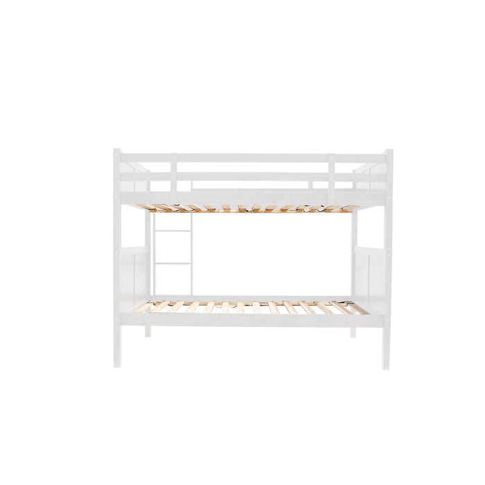 White Solid Wood Bunk Bed - Twin/Twin