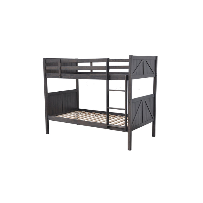 Gray Solid Wood Bunk Bed - Twin/Twin