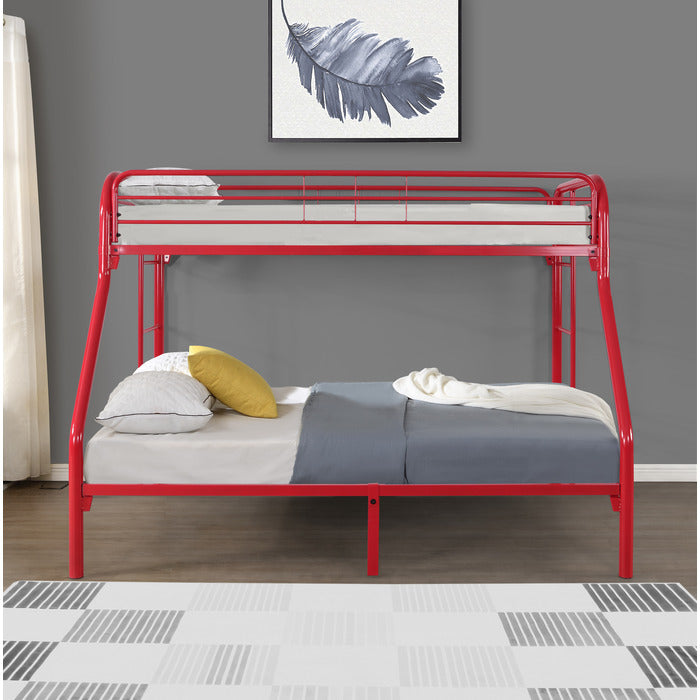 Red Metal Bunk Bed - Twin/Full