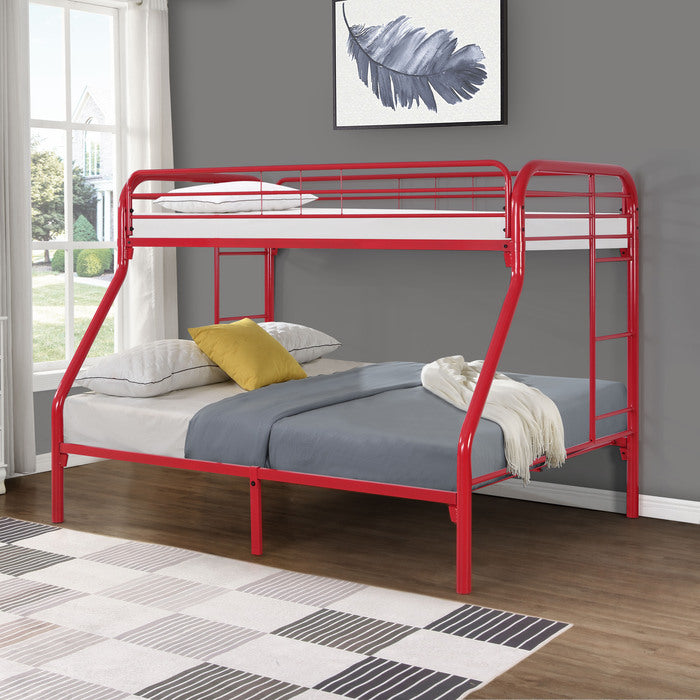 Red Metal Bunk Bed - Twin/Full