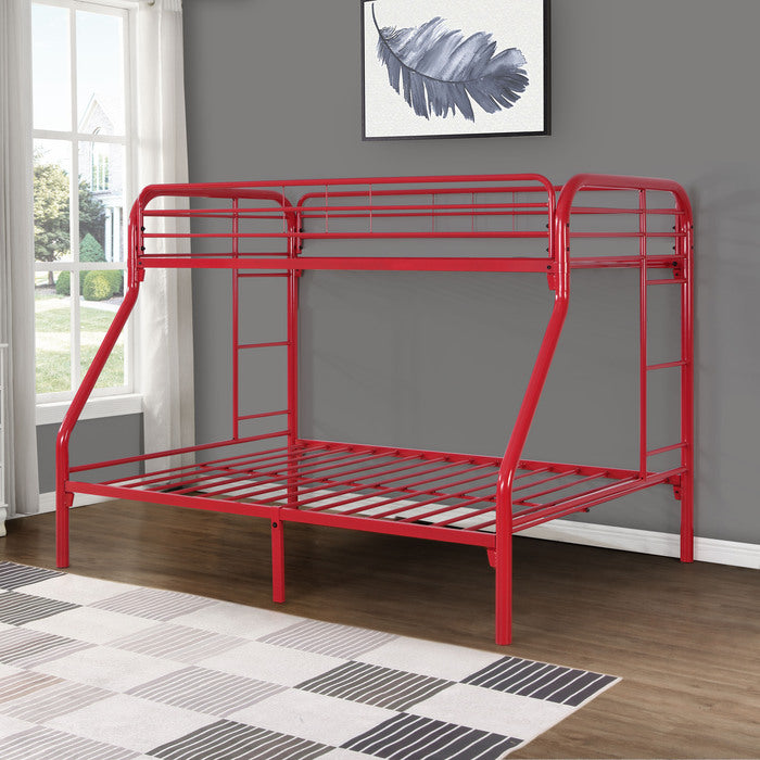 Red Metal Bunk Bed - Twin/Full