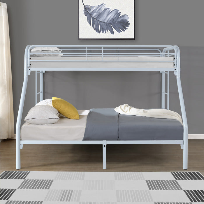 White Metal Bunk Bed - Twin/Full