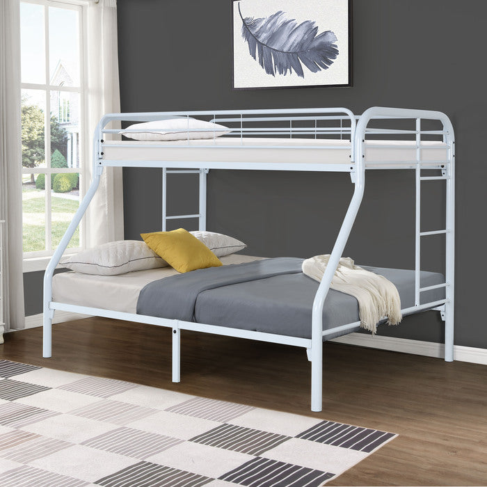 White Metal Bunk Bed - Twin/Full