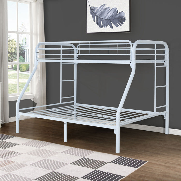 White Metal Bunk Bed - Twin/Full