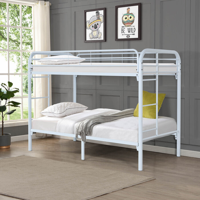 White Metal Bunk Bed - Twin/Twin