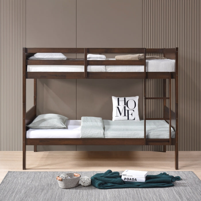 Espresso Stackable Post Wood Bunk Bed - Twin/Twin