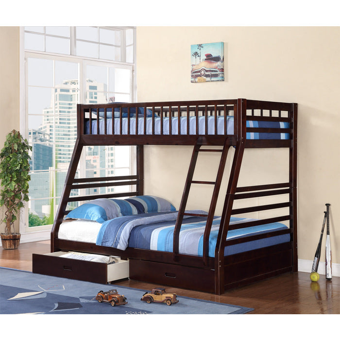 Espresso Mission Wooden Bunk Bed - Twin/Full