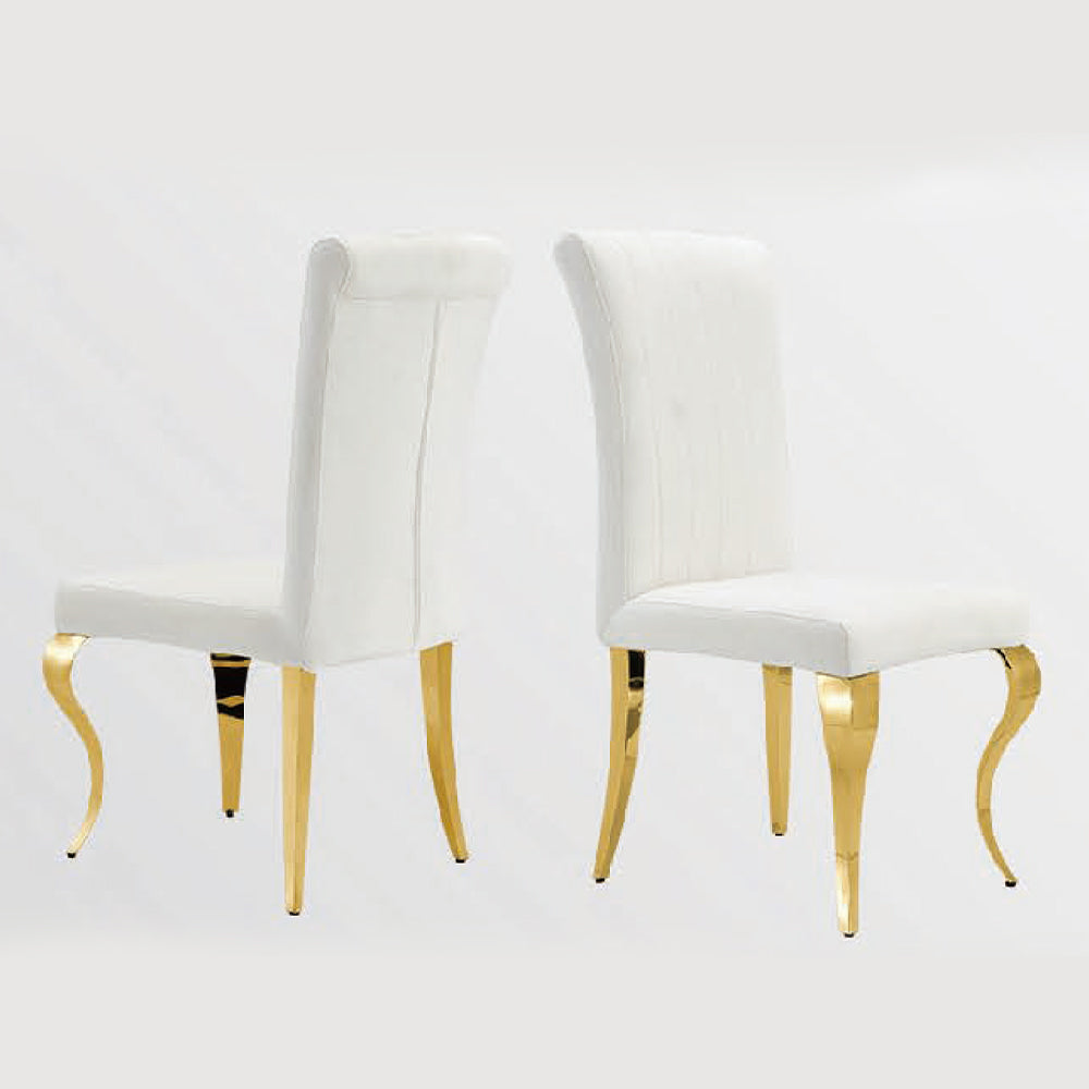 White Fabric Dining Chair