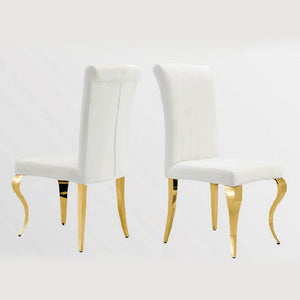 White Fabric Dining Chair