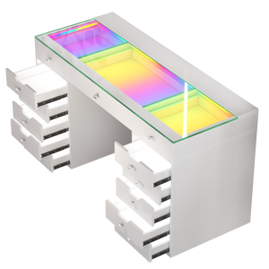 VANITII Eva Vanity Desk  - 13 Storage Drawers with Full Light &RGB