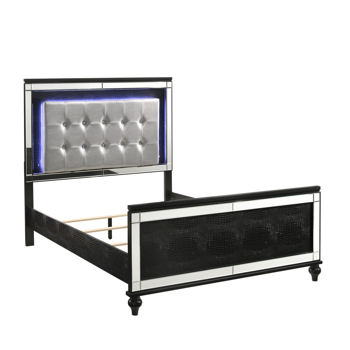 Valentino - 3/3 Twin Headboard - Black