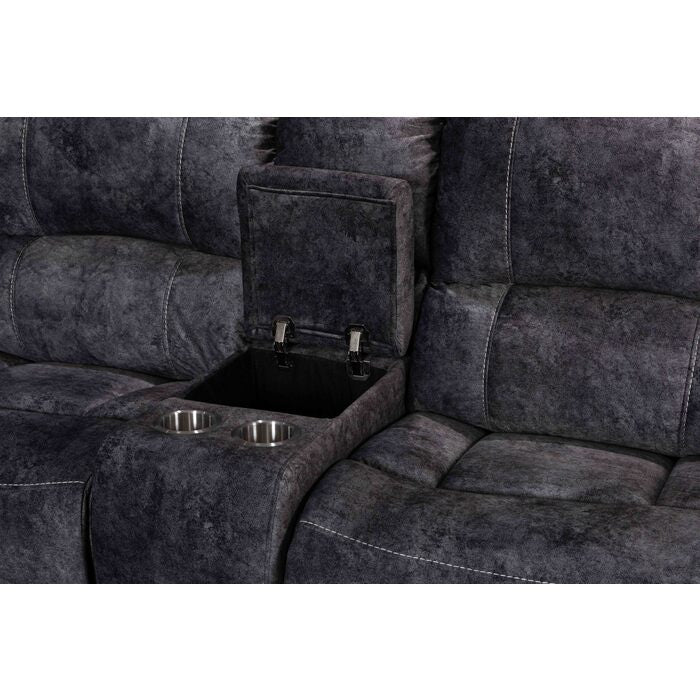 GRAY Velvet Power Modular Recliner Sectional Sofa w/ USB-8019