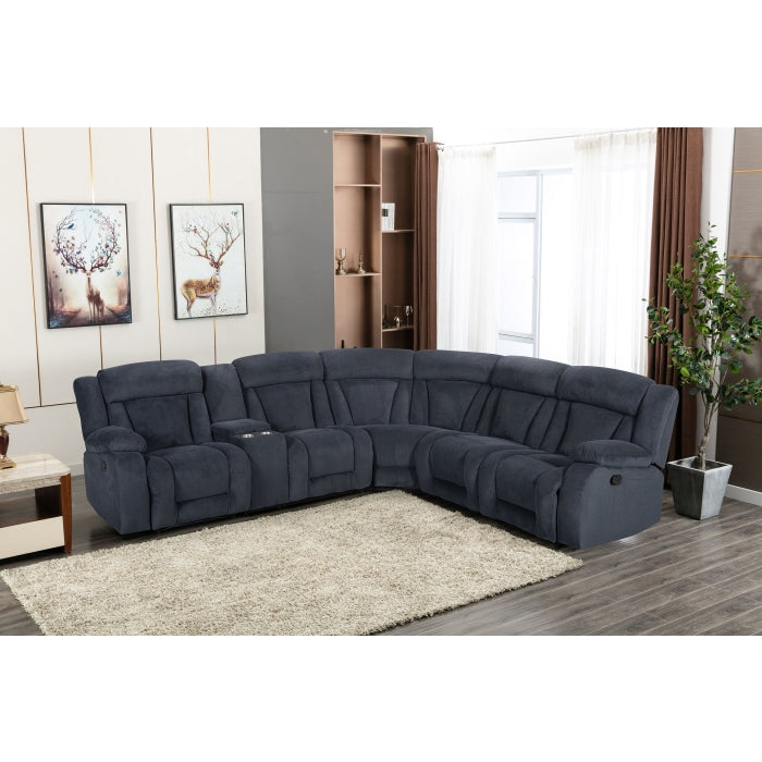 DARK GRAY Fabric Modular Recliner Sectional Sofa w/ Manual Recliner-8039