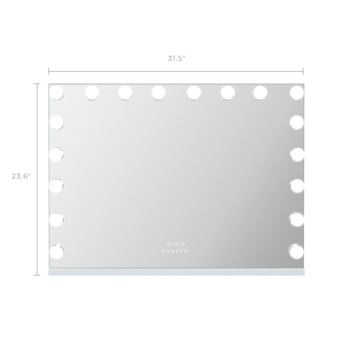 VANITII Mary Hollywood Vanity Mirror Pro XXXL - 18 Dimmable LED Bulbs