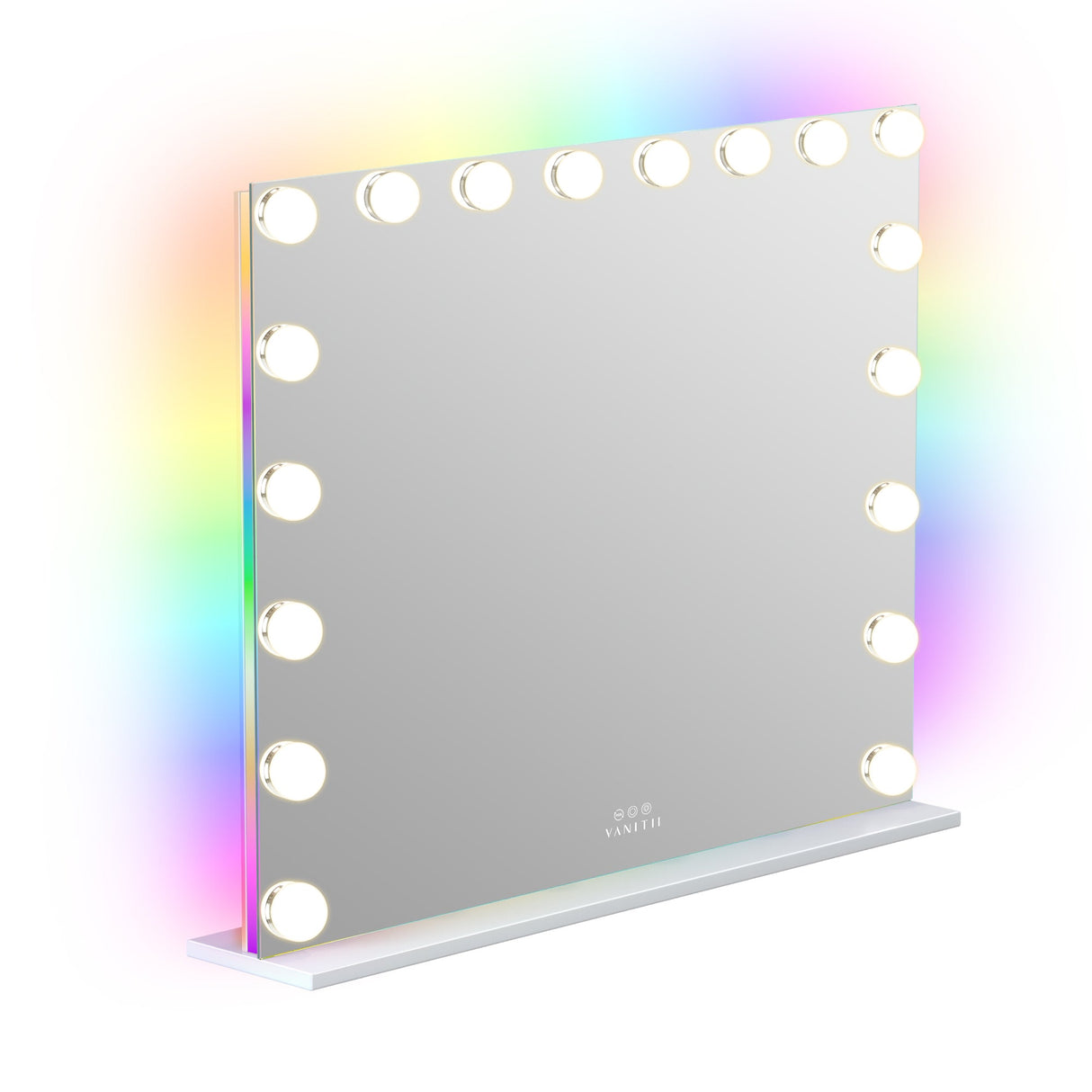 VANITII Mary Hollywood Glow Vanity Mirror with RGB - 18 Dimmable LED Bulbs