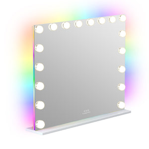 VANITII Mary Hollywood Glow Vanity Mirror with RGB - 18 Dimmable LED Bulbs