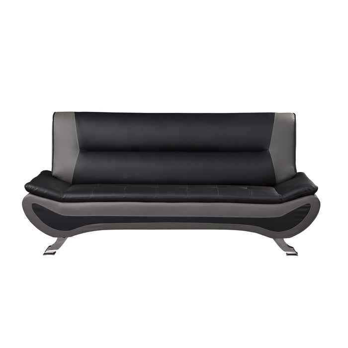 Veloce Black/Gray Faux Leather Sofa