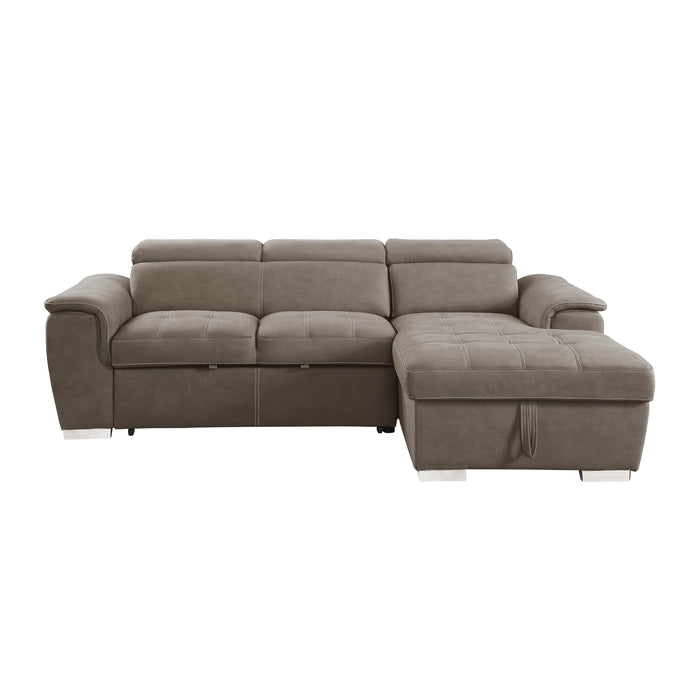 Ferriday Taupe Storage Sleeper Sectional