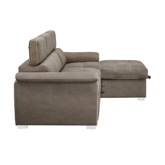 Ferriday Taupe Storage Sleeper Sectional