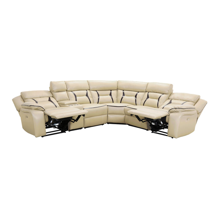 Amite Beige Power Reclining Sectional