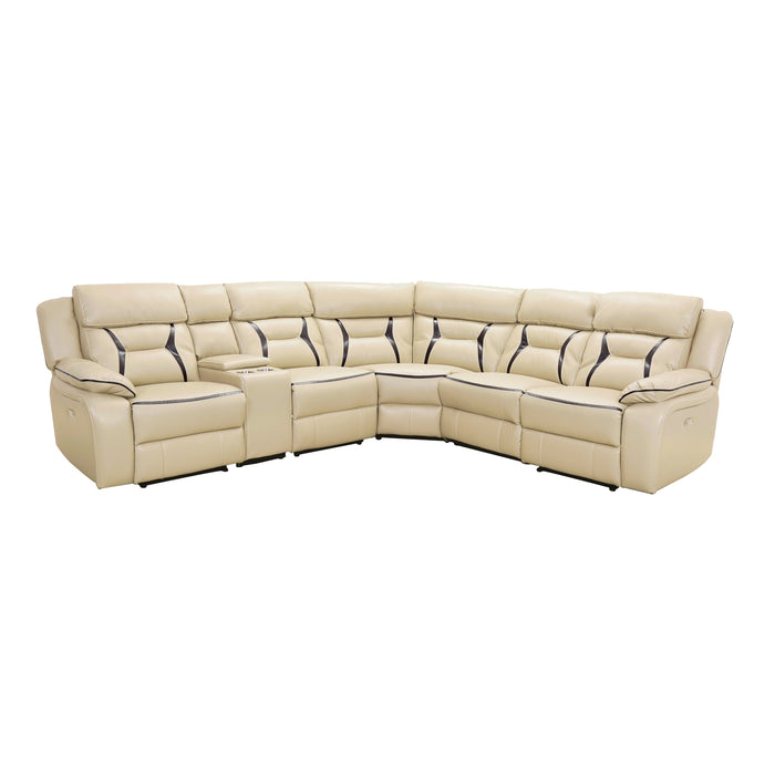 Amite Beige Power Reclining Sectional