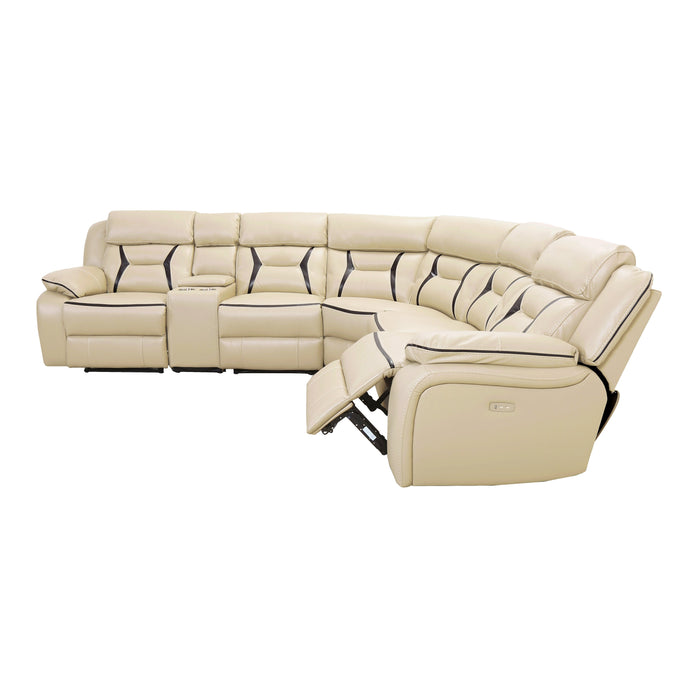 Amite Beige Power Reclining Sectional