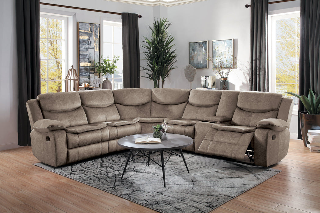 Bastrop Brown Microfiber Reclining Sectional