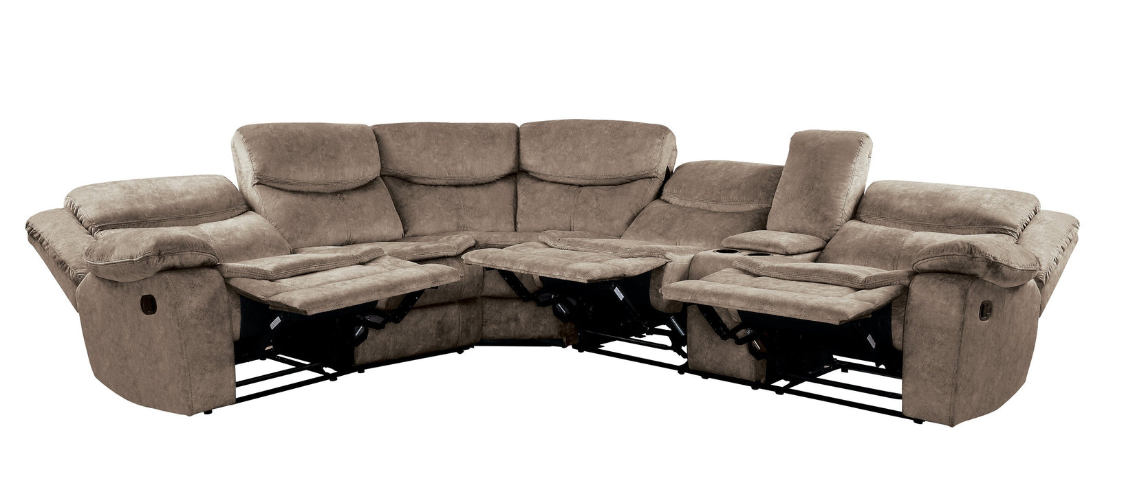 Bastrop Brown Microfiber Reclining Sectional