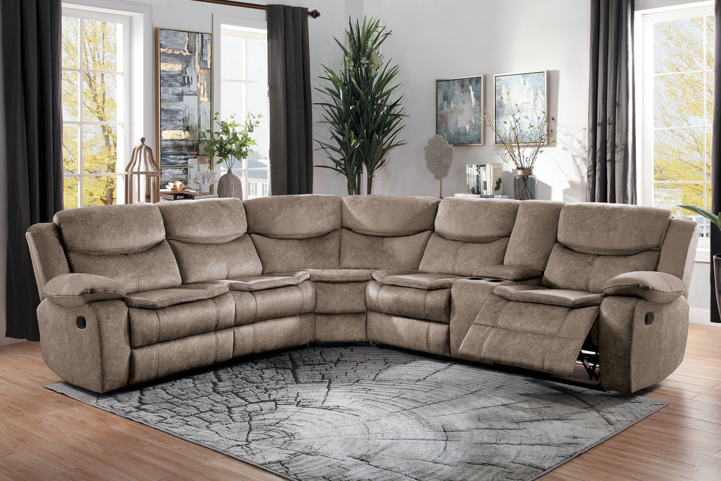 Bastrop Brown Microfiber Reclining Sectional