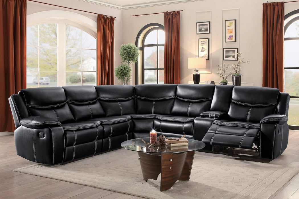 Bastrop Black Reclining Sectional