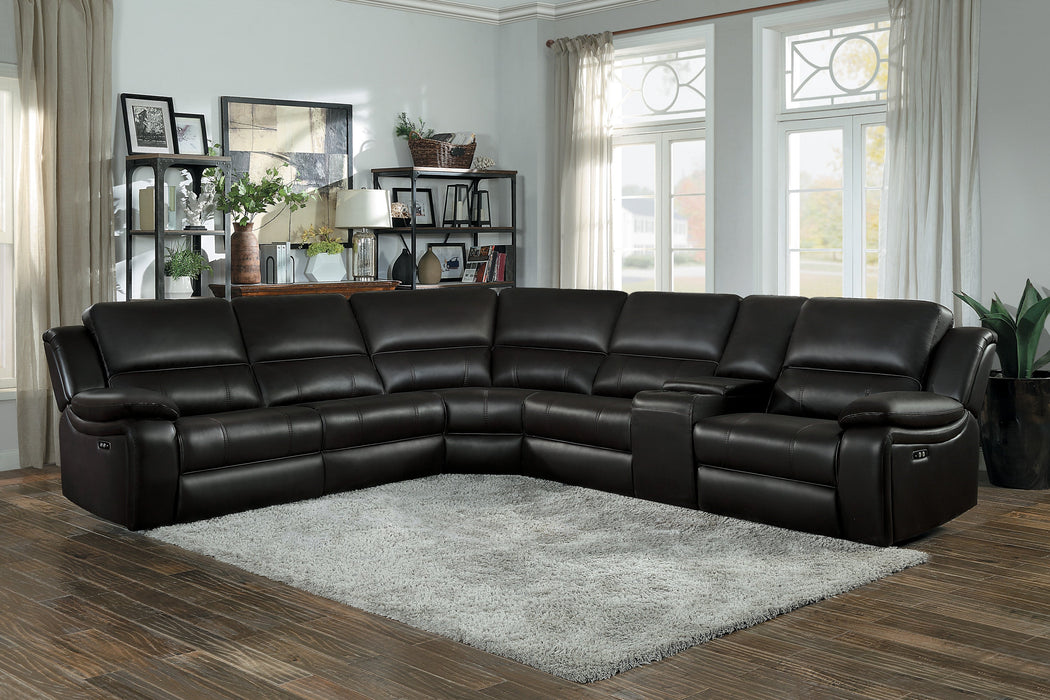 Falun Dark Brown 6-Piece Modular Power Reclining Sectional