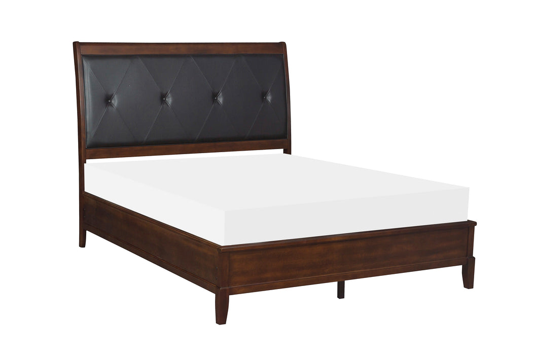 Cotterill Cherry Full Upholstered Panel Bed