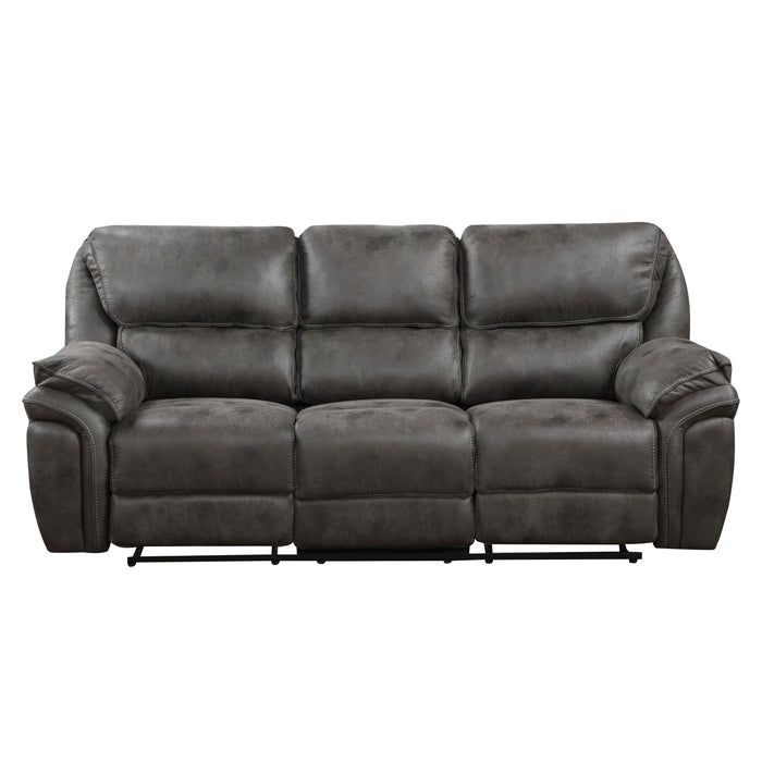 Proctor Gray Microfiber Double Reclining Sofa